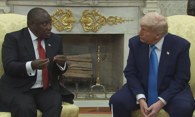 Trump cobra líder sul-africano por acusação de “genocídio” de brancos Trump cobra líder sul-africano por acusação de “genocídio” de brancos