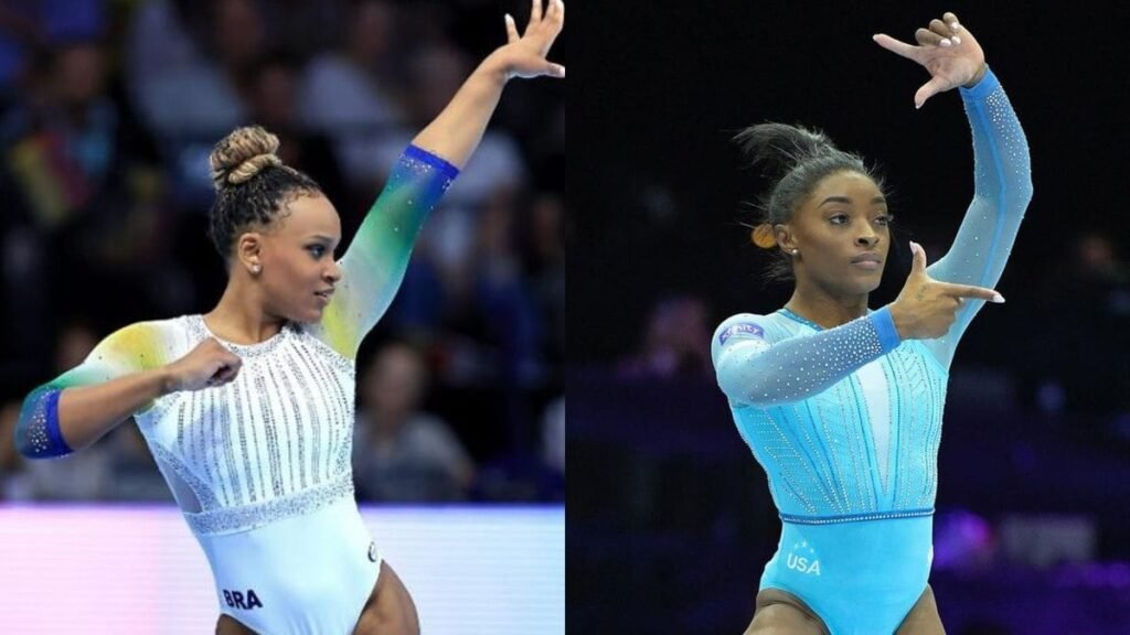 Paris 2024: Simone
Biles exalta Rebeca antes de final do Salto: ‘Incrível’