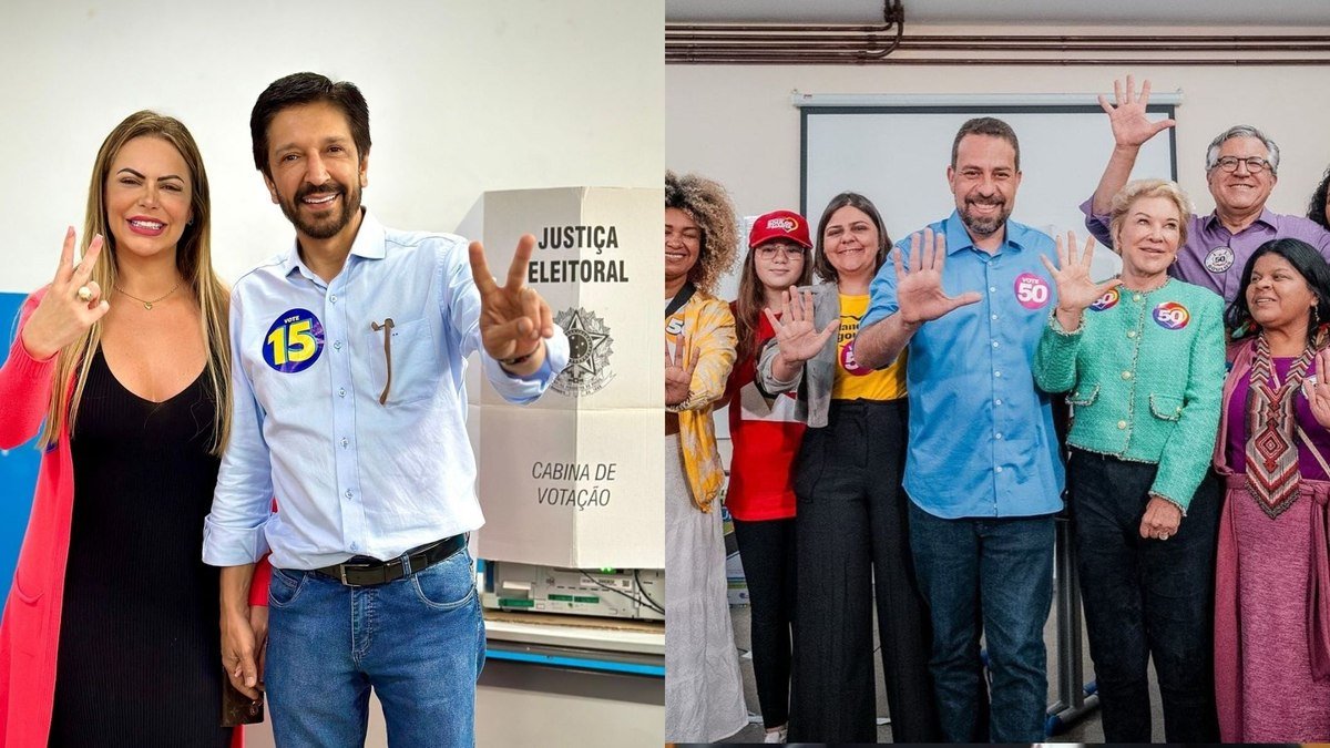Nunes e Boulos votam em SP ao lado do governador, vices e de ministros