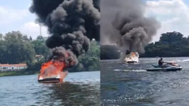 Lancha explode durante teste com família em represa de SP