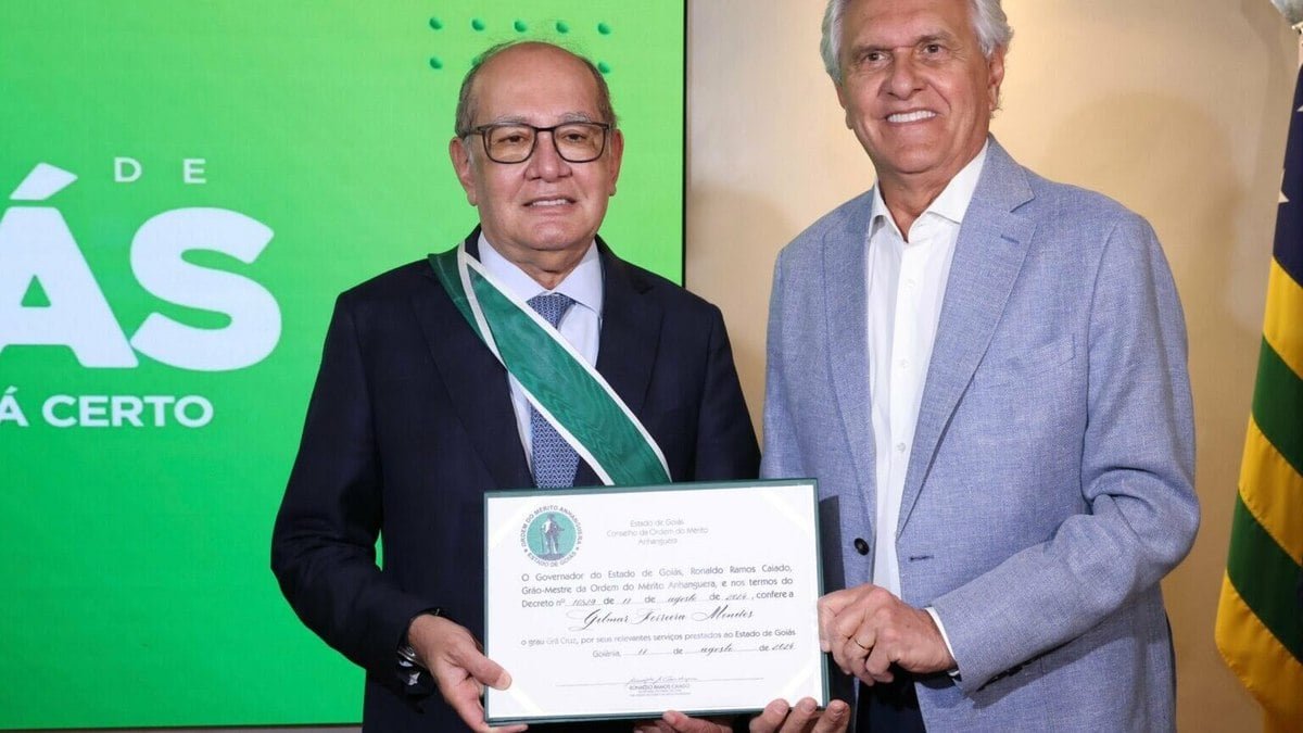 Gilmar Mendes recebe comenda da Ordem do Mérito Anhanguera em Goiás
