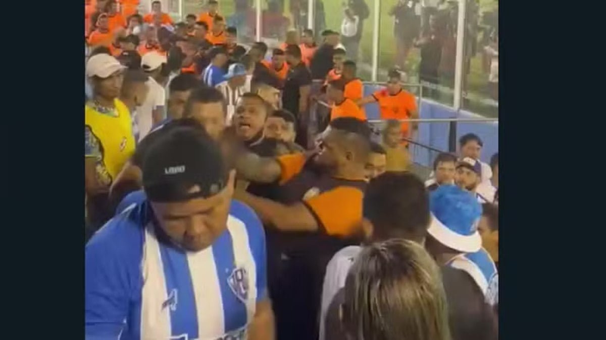 Segurança agride torcedor em jogo da Série B do Brasileirão; veja vídeo