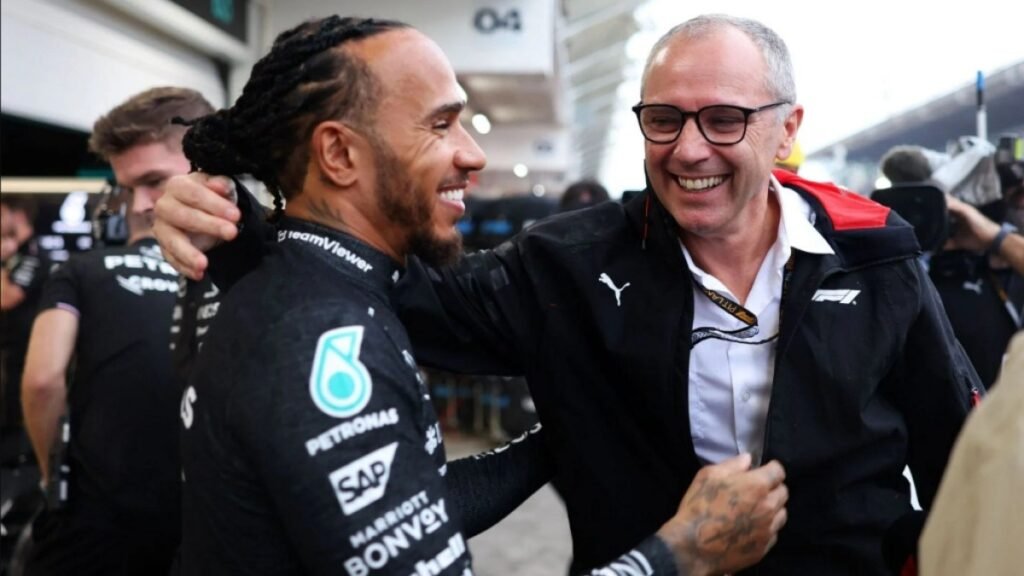 ‘’Isso é ridículo’’, diz Hamilton em tom de brincadeira com CEO da F1
