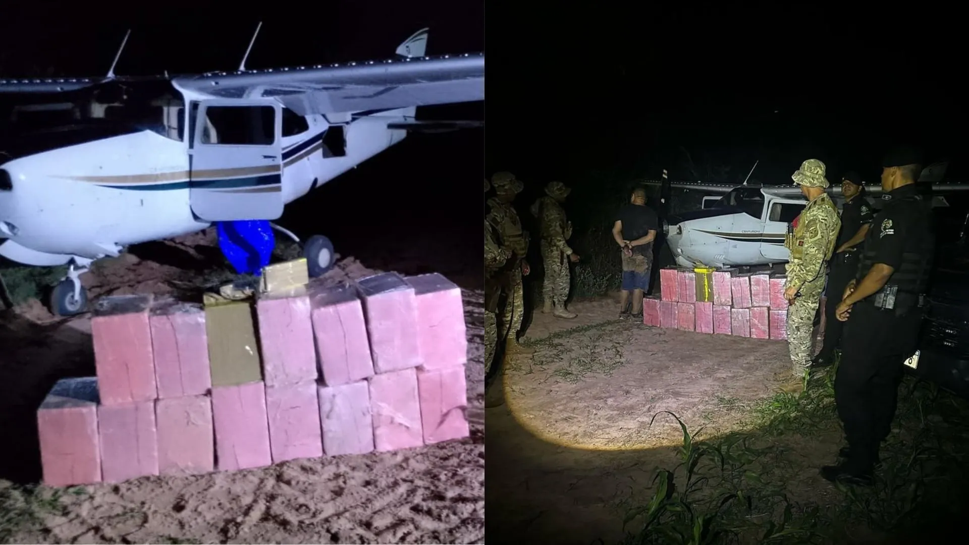 Polícia apreende avião com meia tonelada de cocaína em Goiás
