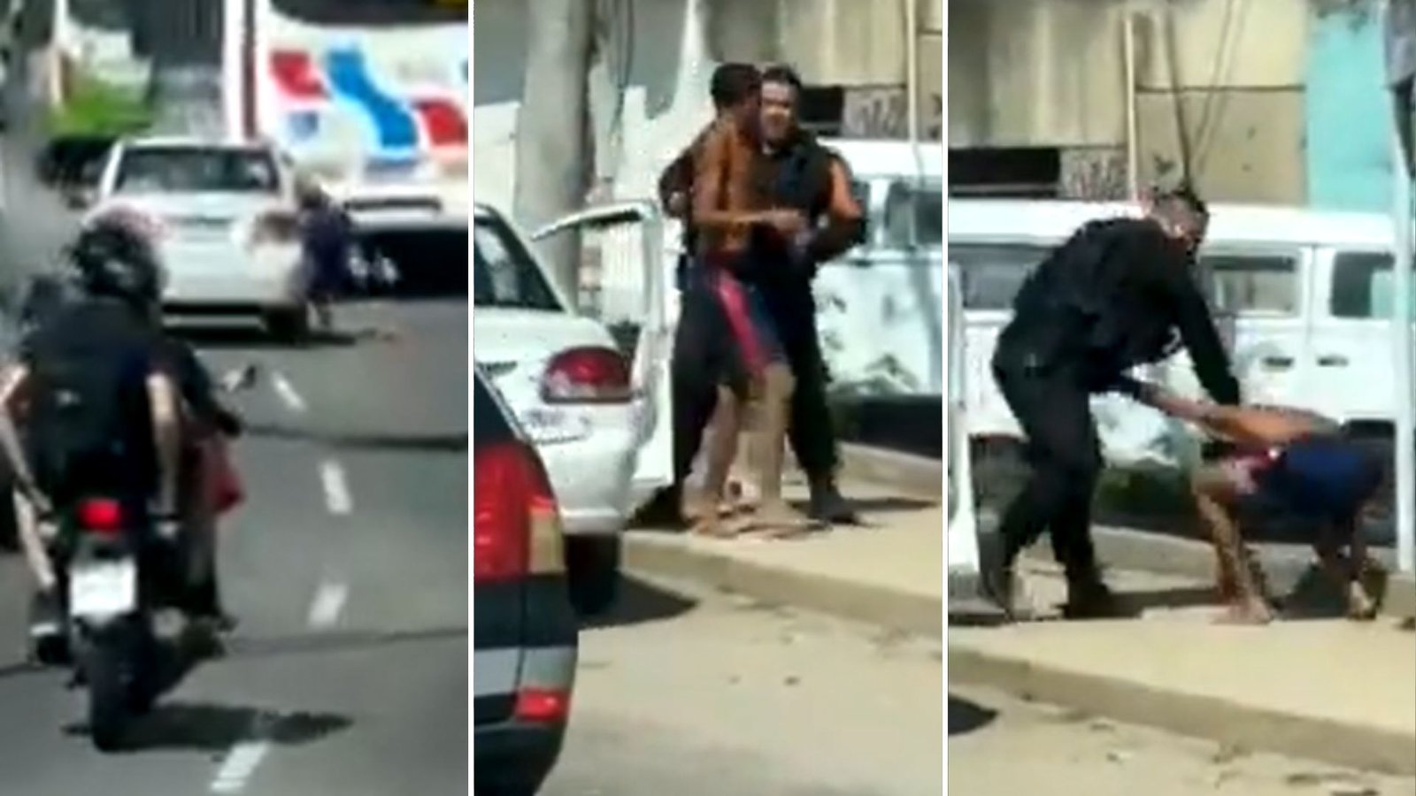 Vídeo: Após tentar roubar celular, ladrão é “preso“ por motorista e levado a viatura da PM