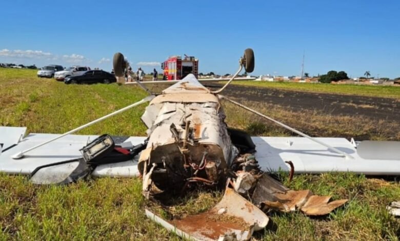 Acidente com monomotor deixa duas pessoas feridas em Goias Acidente com monomotor deixa duas pessoas feridas em Goias