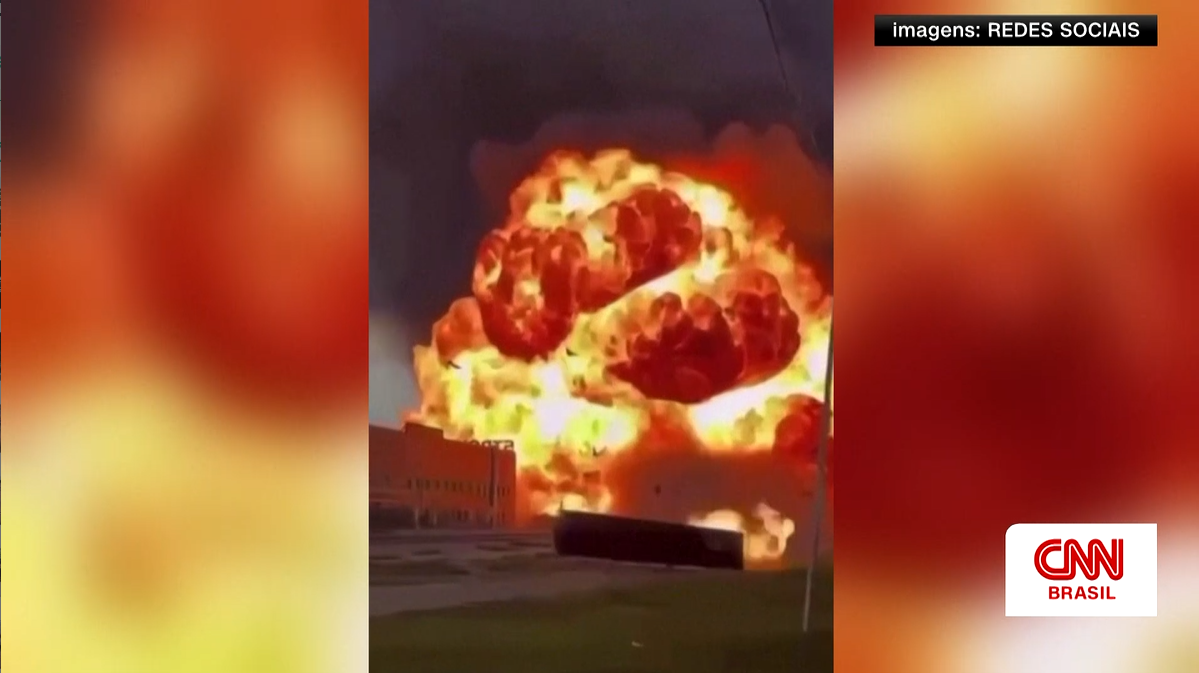 Vídeo: Tanque de combustível é lançado após forte explosão na Chechênia
