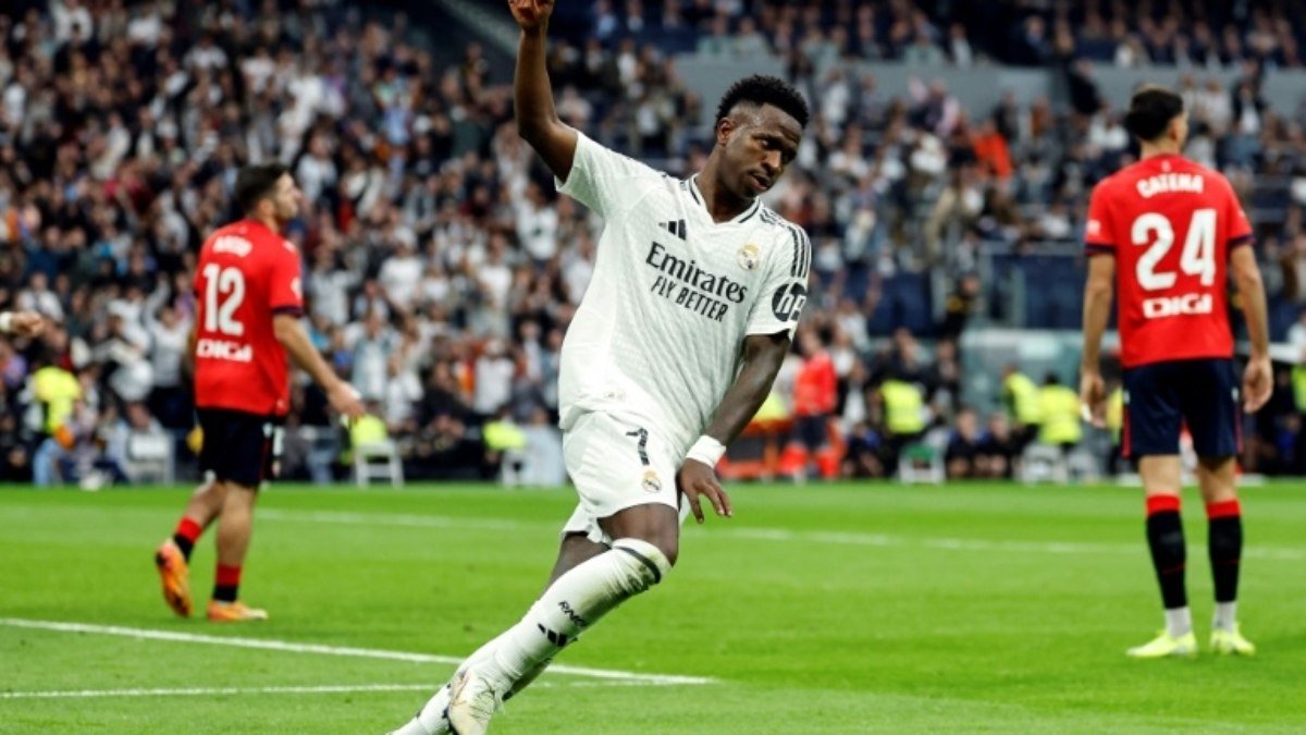 Com hat-trick de Vini, Real Madrid goleia Osasuna no Espanhol