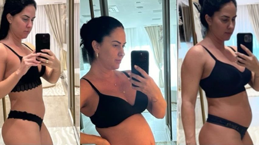 Aos 7 meses, Graciele mostra evolução do corpo: “Clara crescendo“