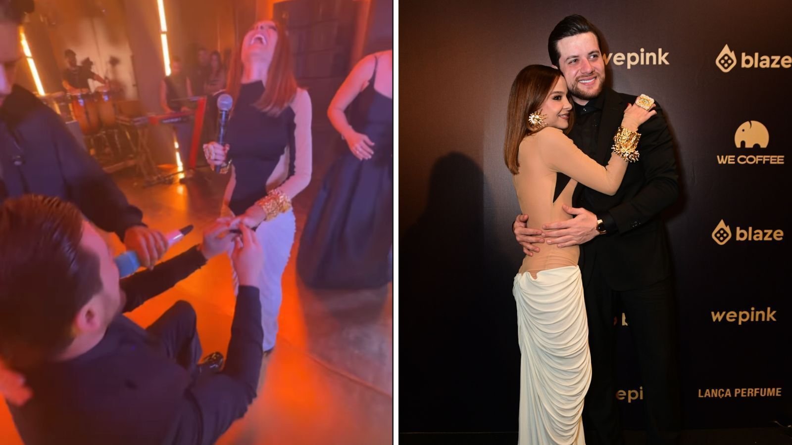 Em festa de Virginia, namorado de Maiara se ajoelha e a pede em casamento