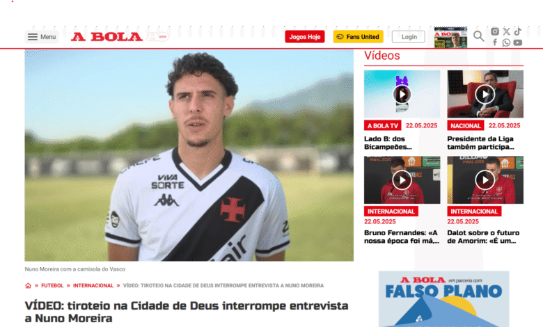 Imprensa europeia destaca reação de jogadores do Vasco a tiroteio Imprensa europeia destaca reação de jogadores do Vasco a tiroteio